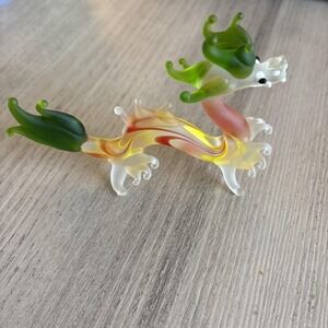 Colorful Dragon Figurine‎ Art Fantasy Animal Glass Mini Collect Decor 5"